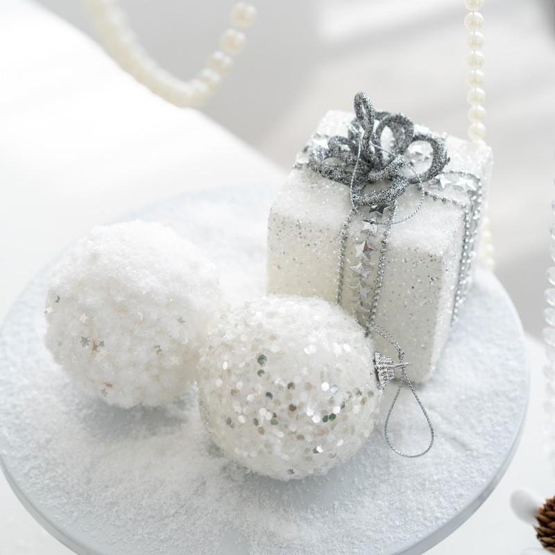 Premium White Foam Christmas Ornaments Set Tree Decor Window Display Ceiling Hanging