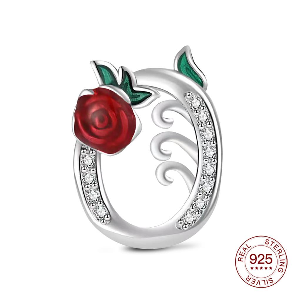 925 Silver Wedding Series Beaded Rose LOVE Love Charm Jewelry To Make Original Bracelet Women's Fashion Jewelry Gifts