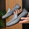 Men’s Moccasins Loafer Black Driving Flats Casual Slip-on Plus Size Grey Wide Head Shoes for Men