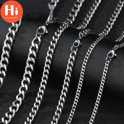 Hi Stainless Steel Chain Necklaces for Women Men Long Hip Hop Necklace On The Neck Fashion Jewelry Accessories Friends Gifts
