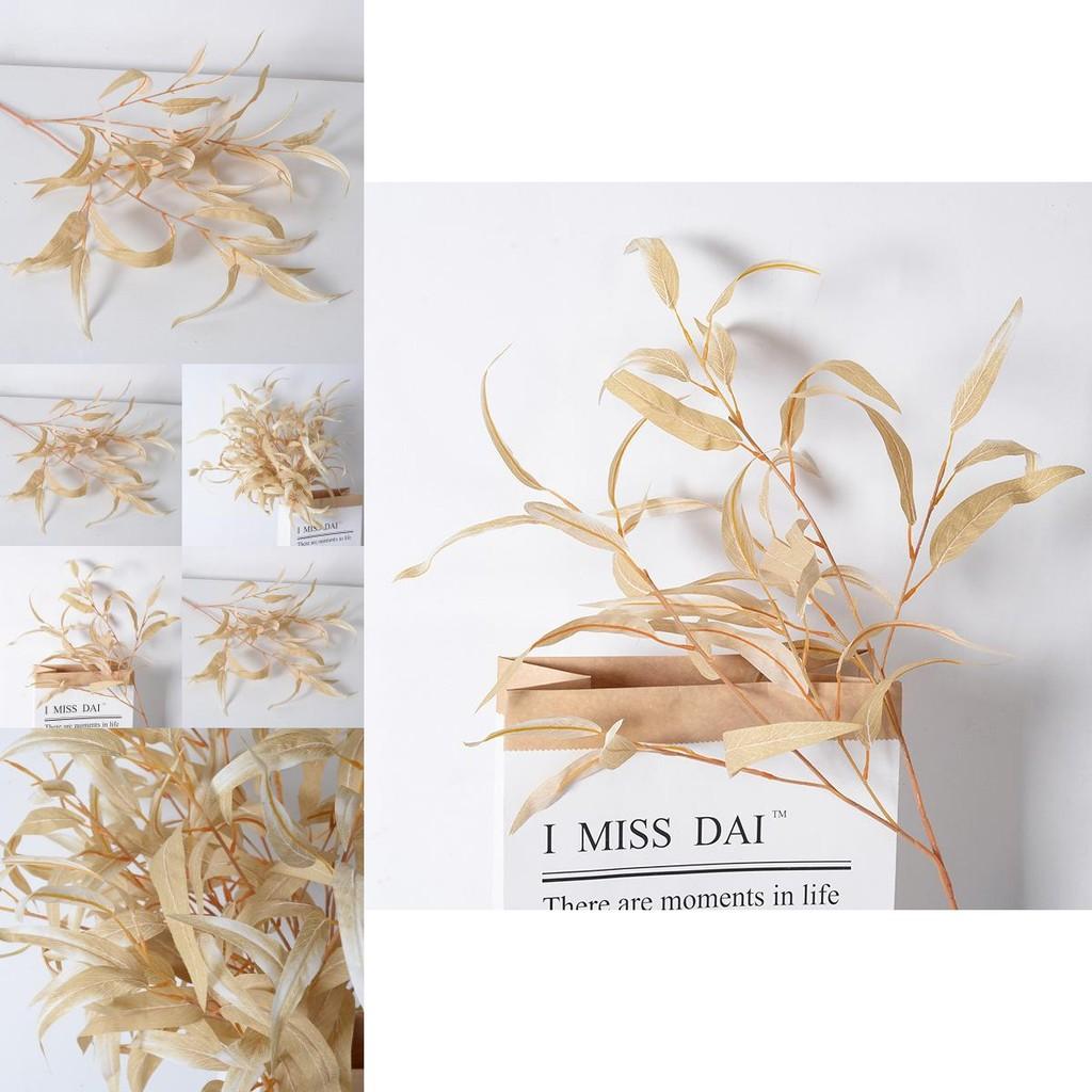 Faux Willow Leaf Fabric Flower With Injection Process For Wedding Outdoor And Home Decoration