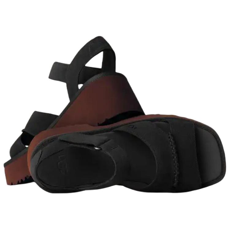 UGG New Heights Suede Fashion Open-Toe Slide Sandals Women Sandals Black 1167475-BLK