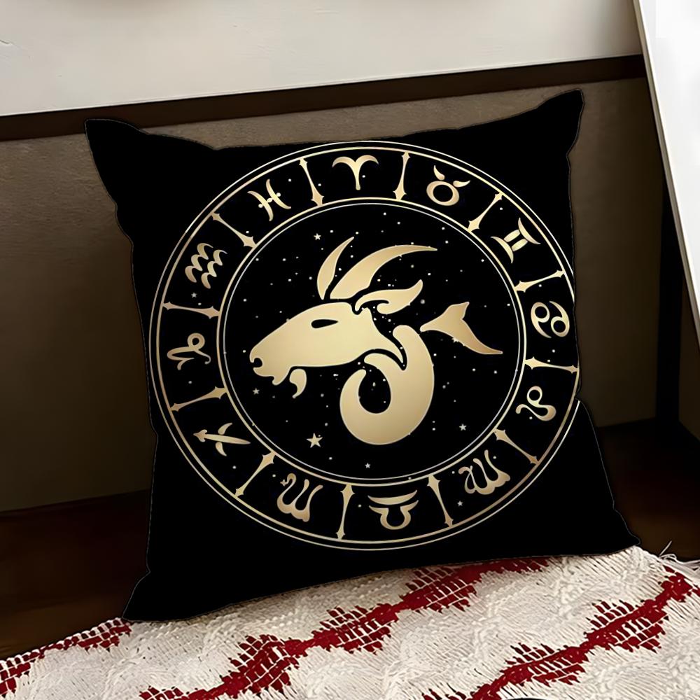 Luxury Twelve Constellation Cushion Cover Reversible Soft Durable Pillow Cover Home  Car MultiScene Use for Daily Comfort