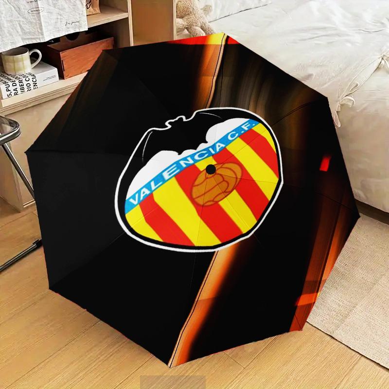 Valencia Cf Crest Design Umbrella Folding umbrella, automatic umbrella 8-Frame for Travel, camping Use Gift for Halloween Christmas