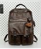 Schoolbag new trendy and cool student schoolbag European and American retro style PU backpack men's and women's large-capacity casual backpack