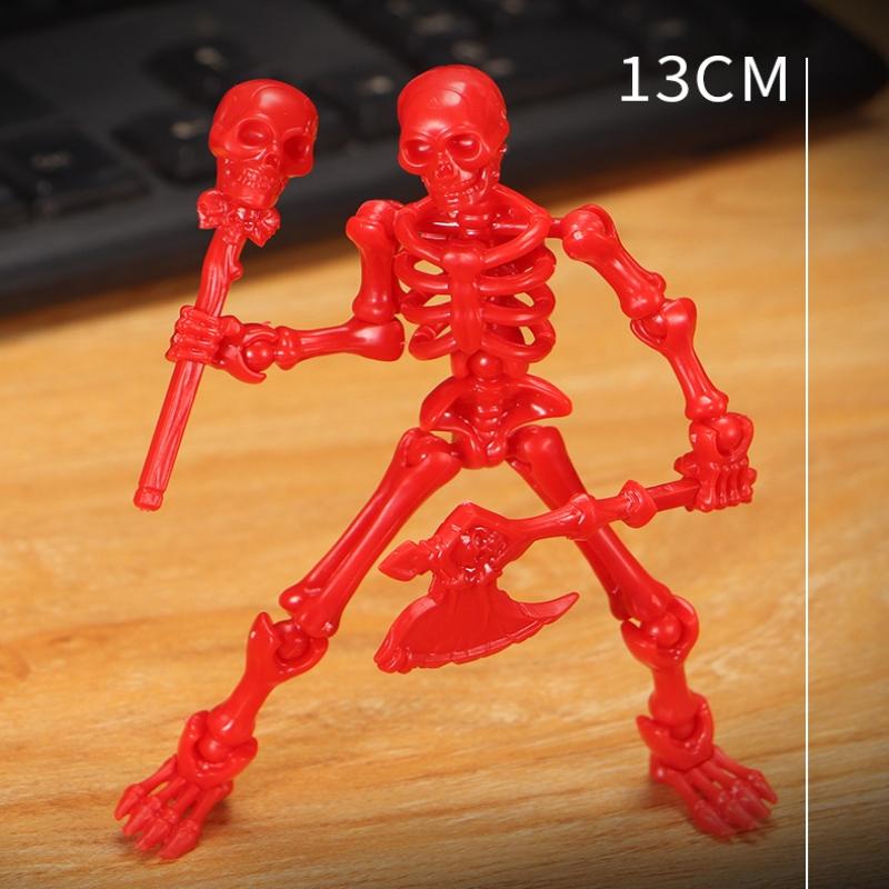 1 Set Multi-Articulable Skull And Bone Puppet Decoration Action Figures Three-Dimensional Skull Model Assembly Toy Gift