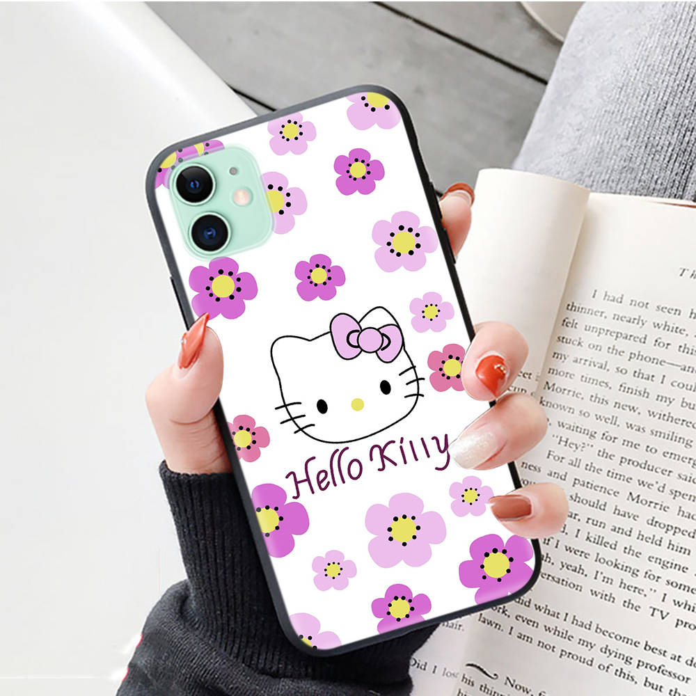 Black Case for Samsung Note 20 Lite S24 Ultra S23 A03 A05 A06 A11 A71 A15 A16 A13 A24 A25 A33 A52 A53 A50 M55 M35 Plus L-22 Hello Kitty