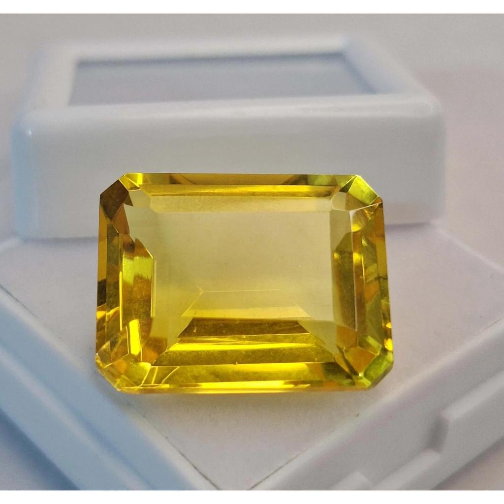 Emerald Cut Natural Yellow Sapphire 15-17 Ct Stunning Certified Loose Gemstone
