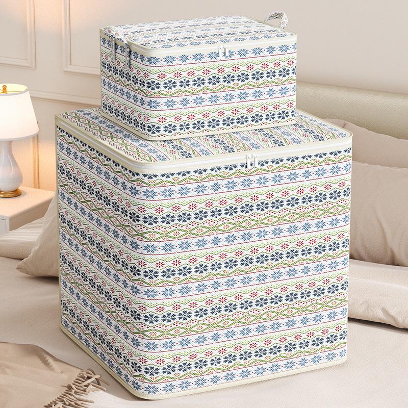 Bohemian Style Foldable Non-Woven Clothes Organizer: Large Capacity, Waterproof, Dustproof Storage Bag