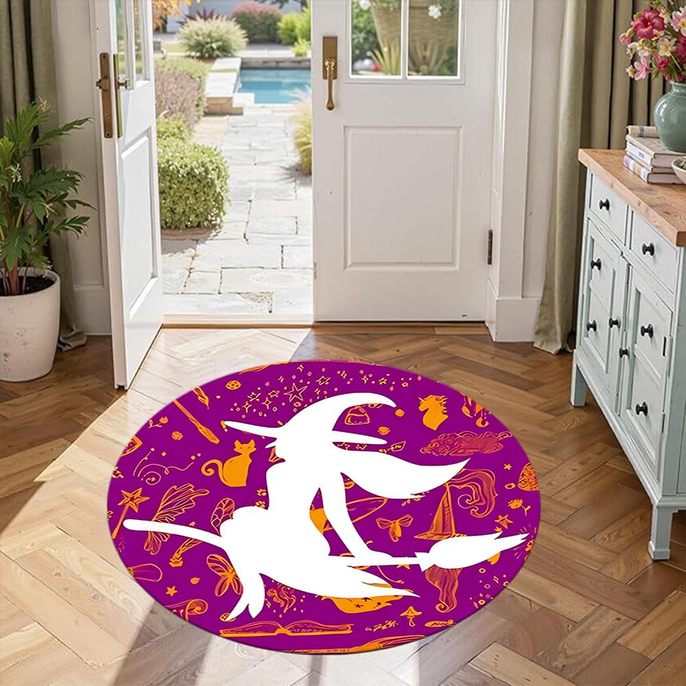 Witch Round Office Rug Perfect for Dining Room Study Room Kitchen Game Room Antislip Round Carpet Anime Office Decor Perfect Gift for Women Men