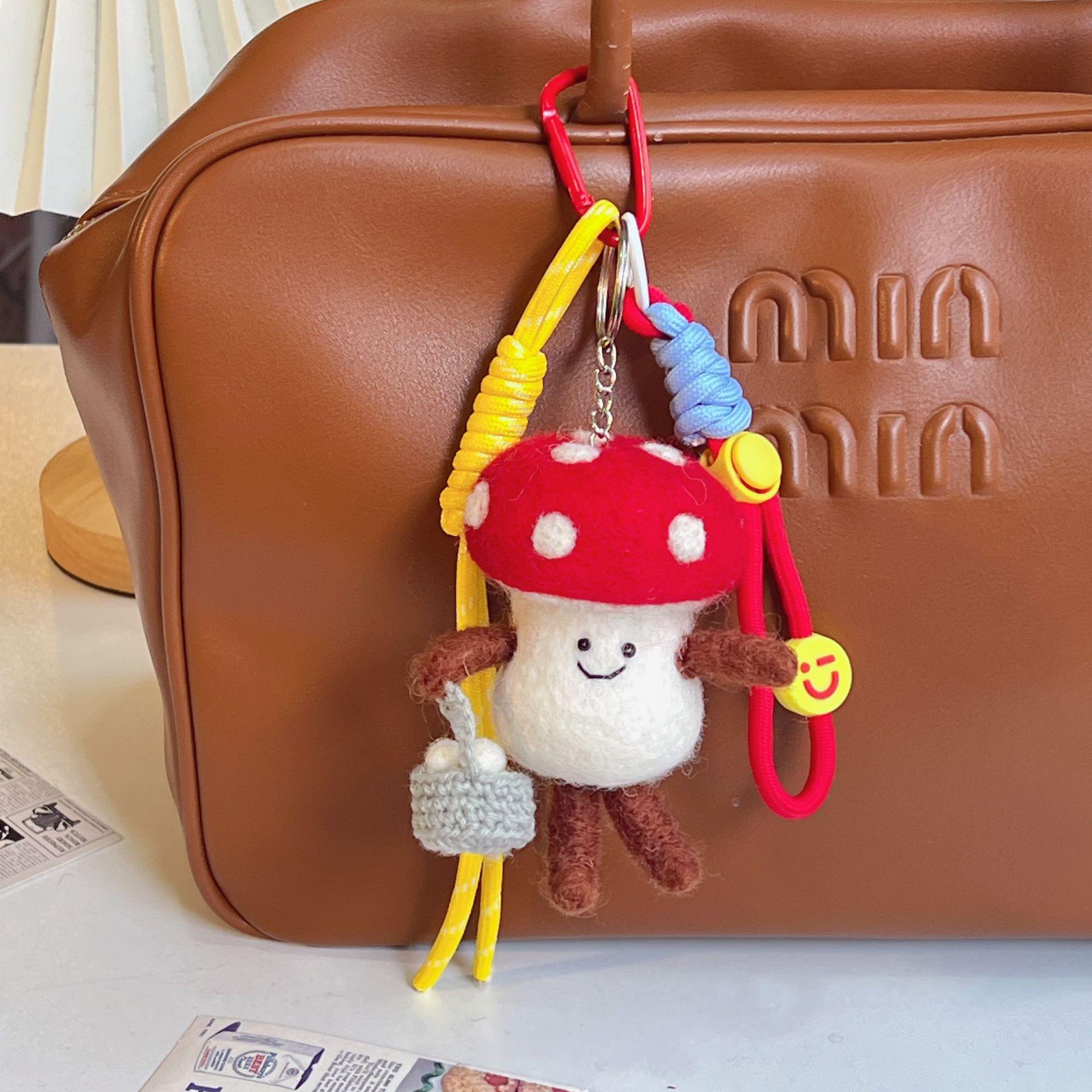 Creative Wool Felt Mushroom Keychain - Cute Accessory & Gift for Women