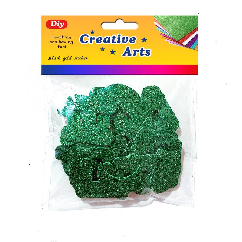 

Glitter Gold EVA Self-Adhesive Uppercase Letter Stickers for Children s DIY Projects 26 Letters + 1 Moon + 1 Heart + Stars