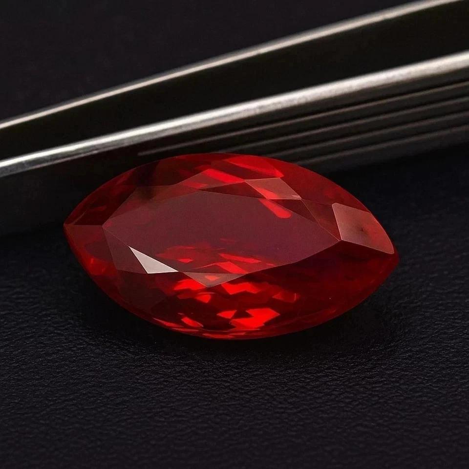 Natural Red 10 Ct Ruby Marquise Cut  Certified Loose Faceted Gemstone