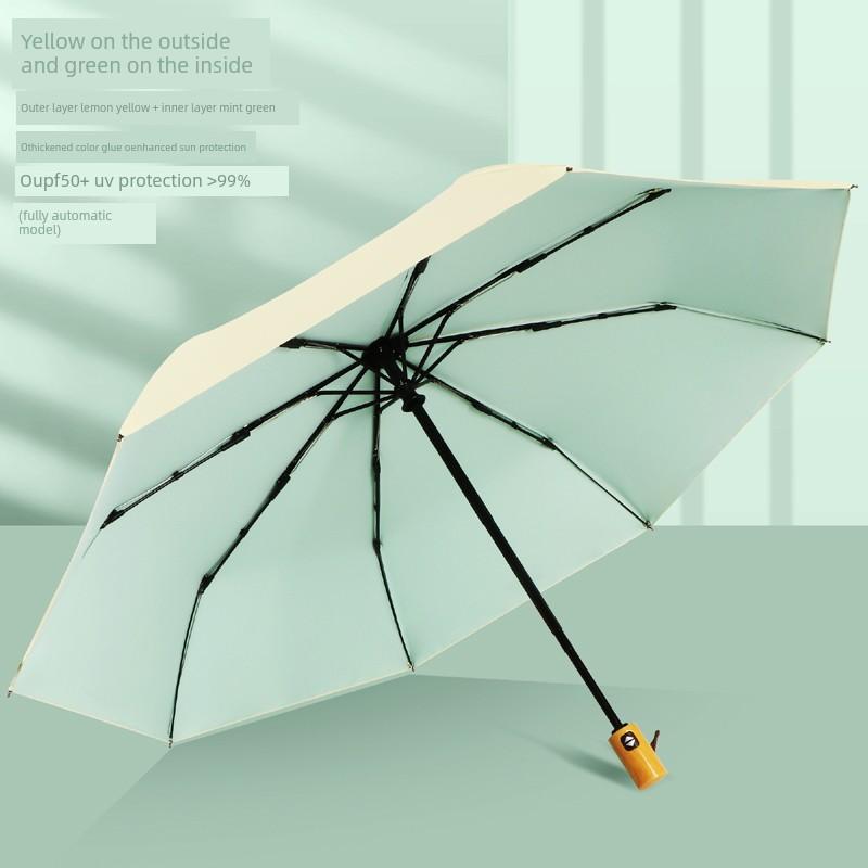 High-Quality Colorful Plastic Folding Umbrella, Compact and Portable, Dual-Purpose for Sun and Rain, Sunshade, Uv Protection, Sun Umbrella for Men