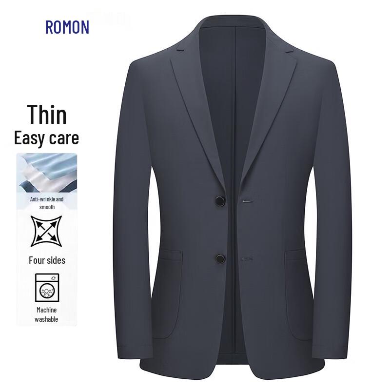 Romon Men s Wrinkle-Resistant Waffle Stretch Suit Jacket 185A