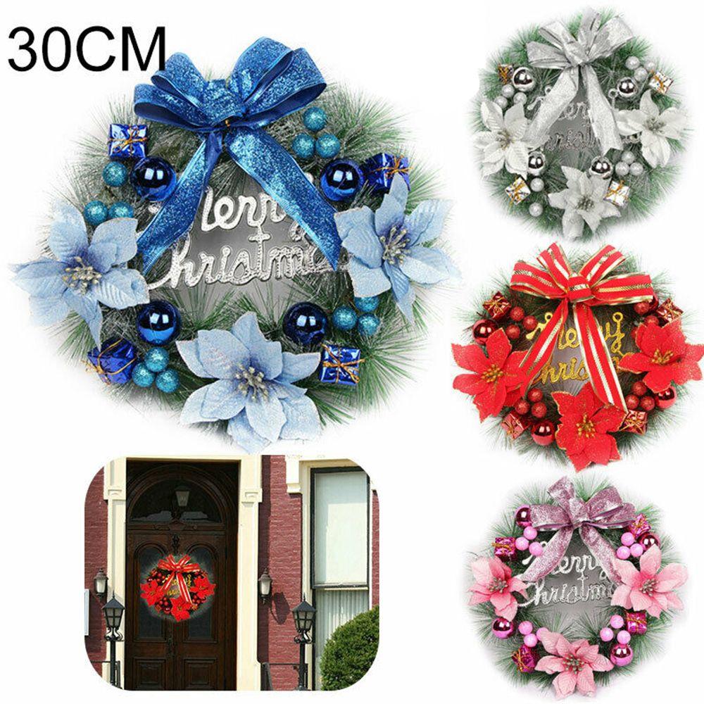 Props Xmas Tree Decor DIY Craft Garland Door Hanging Ornament Christmas Wreath Pine Needle Wreath