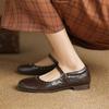 Fashion New Spring/summer Mary Jane Shoes Genuine Leather Shoes for Women Fashion Rivet Round Toe Shallow Women Pumps Chunky Heels