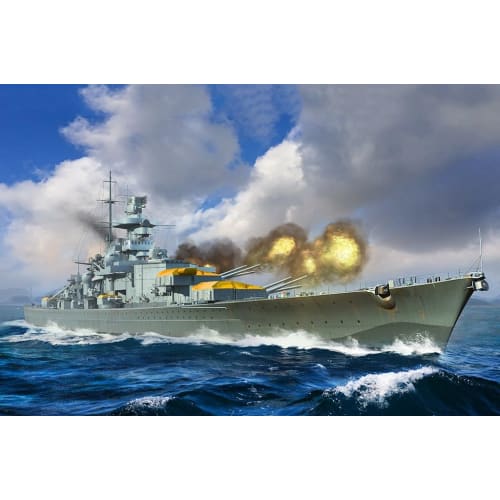 Trumpeter 1/700 German Navy Battleship Gneisenau Plastic Model 06736 Molded Color
