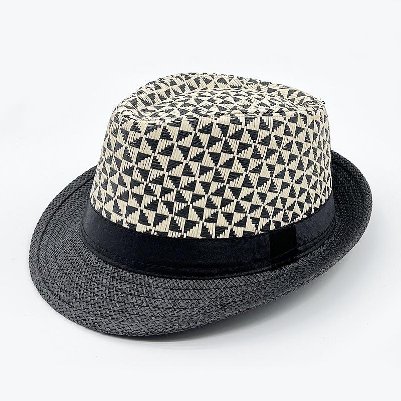Europe and the United States hot-selling curled edge jazz hat summer straw paper woven outdoor top hat jazz hat fashion beach shade