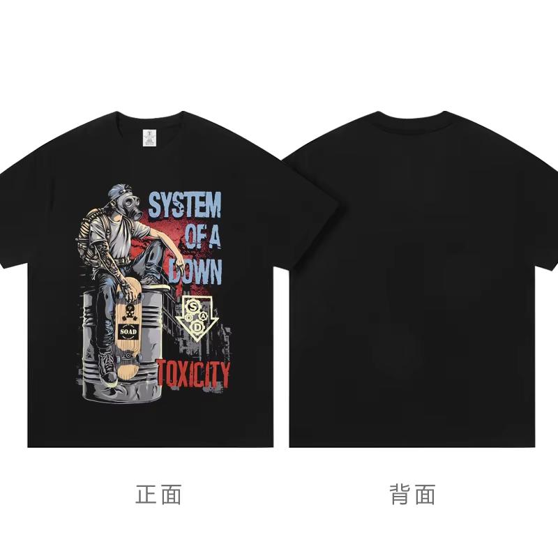 Streetwear System of a Down Zpěvák Kapela Pánské Dámské Rapové Tričko Krátký Rukáv Letní Top Toxicita Hudební Album Obal Rock