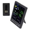 Weather Stations Wireless Indoor Outdoor Color Display Black 3 Channels Regulable Backlight Clock