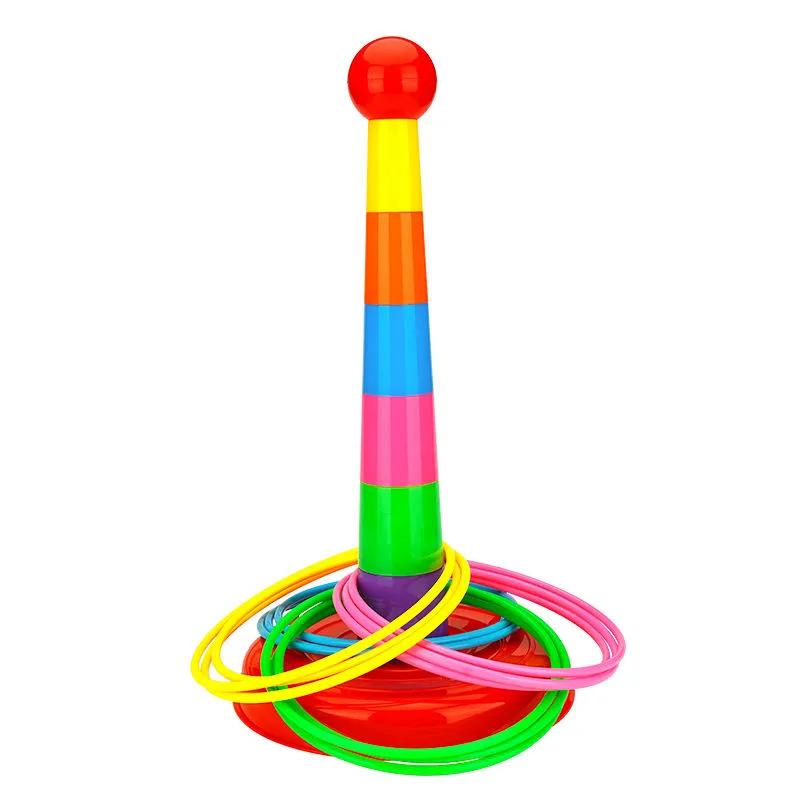 Children's Rainbow Jenga Ring Toy Parent-child Interactive Throwing Set Tower Leisure Kindergarten