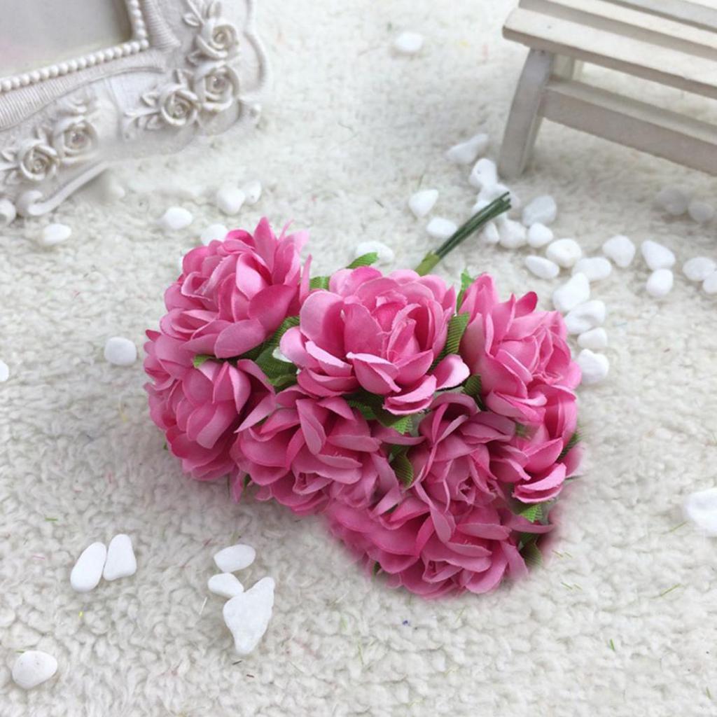 6st konstgjord siden falska blommor blommig bröllopsbukett fest heminredning