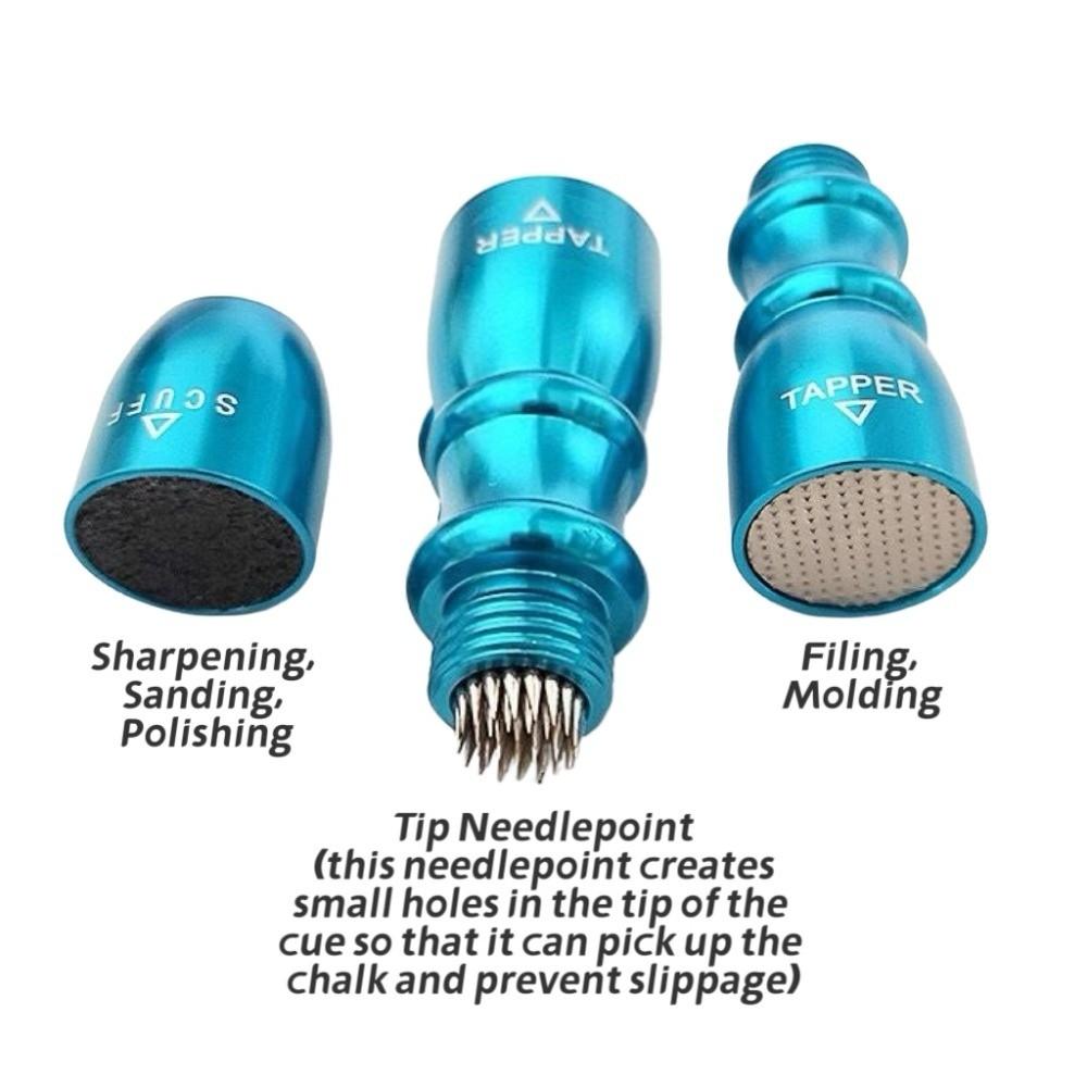 3-in-1 Pool Cue Tips Tool Multifunction Tapper Scuff Tips Pick Billiard Cue Tip Stick Shaper  Pool