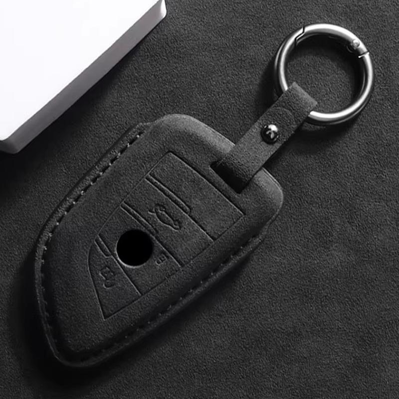 Suede Faux Leather Car Key Case Cover For Bmw X1 X3 X5 X6 X7 1 3 5 6 7 Series G20 G30 G11 F15 F16 F20 G01 G02 Keychain Protector
