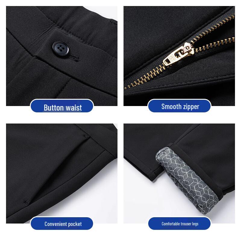 ROMON Men's 90% White Duck Down Business Casual Winter Pants