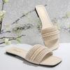 [Foreign Trade] Summer Wear Xiaoxiangfeng Slippers 2025 New Fashion Flat Bottom Pearl Soft Bottom French Sandals