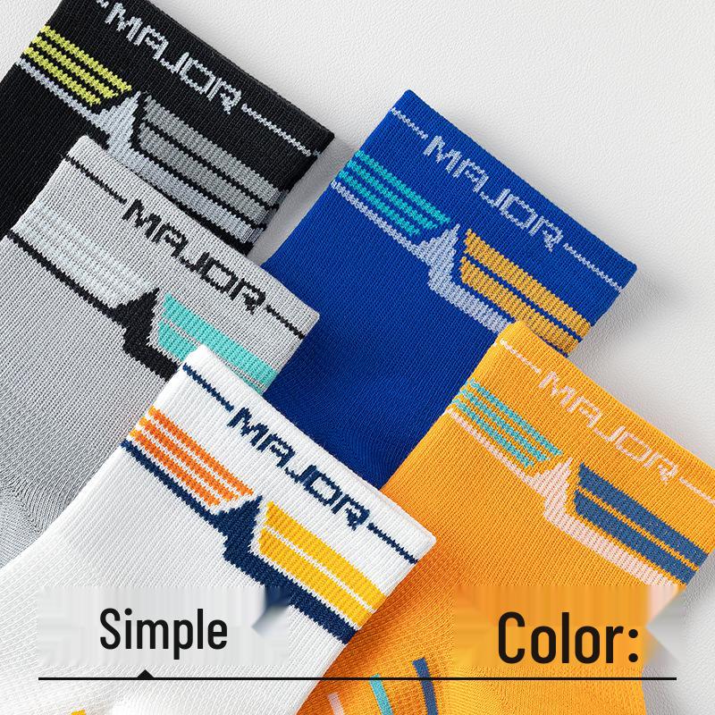 Men's Breathable Odor-Resistant Mid-Calf Cotton Socks - Versatile Casual Sports Wear for Spring and Summer