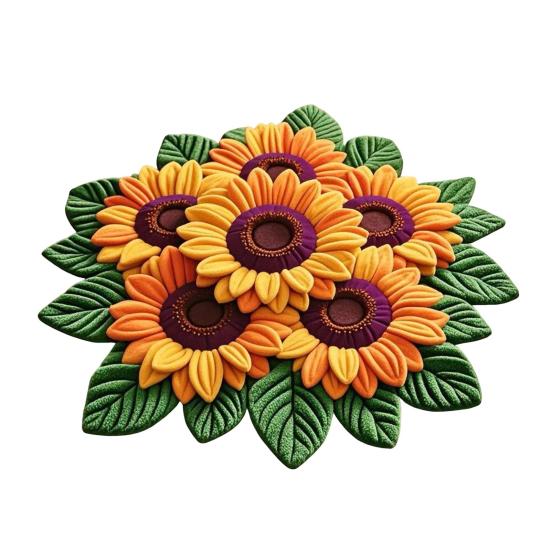 Sunflower Floor Mat Non-Slip Living Room Rug Farmhouse Area Rug Decorative Flower Carpet for Bedroom Playroom Bathroom