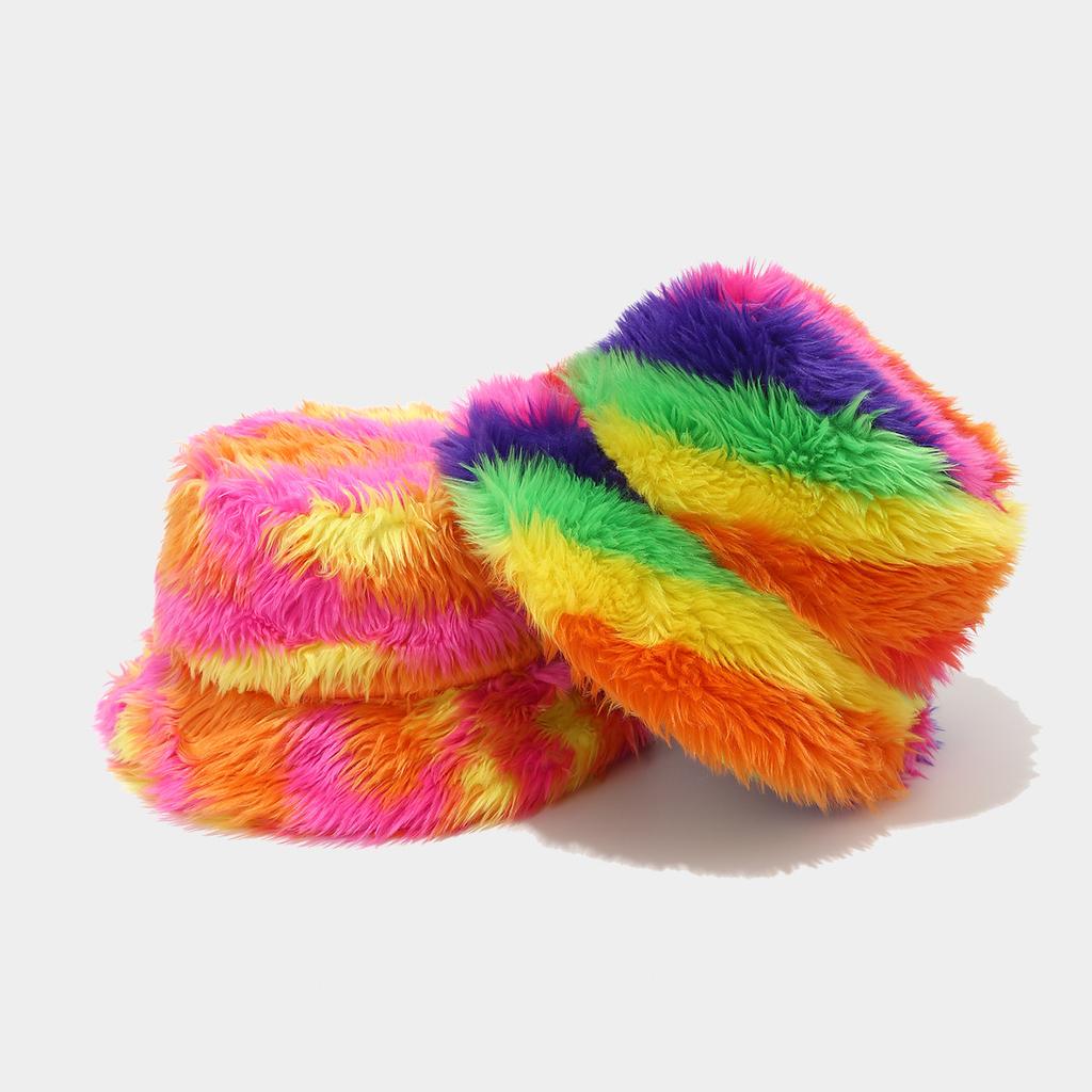 Women's Trendy Autumn & Winter Internet-Famous Fashion Colorful Plush Fisherman Hat - Best-Selling Long Plush Warm Hat