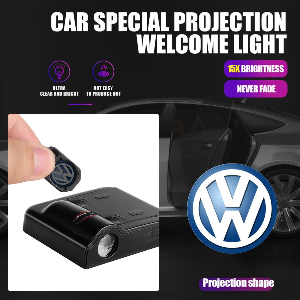 Car Logo Universal Wireless Welcome Light For VW Volkswagen Golf 7 Passat B6 Mk4 Tiguan GTI Interior Mouldings KJWZ-N742 BCW1