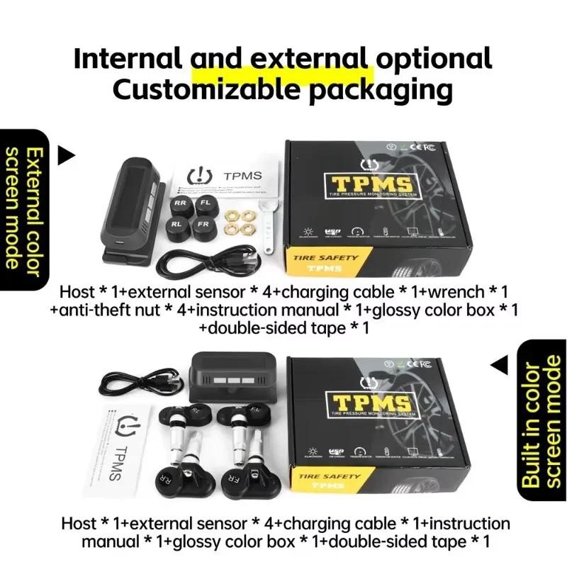 Tire Pressure Monitoring System Automotive Wireless Solar High-precision Universal Tire Detector Car Tyre Pressure Monitor