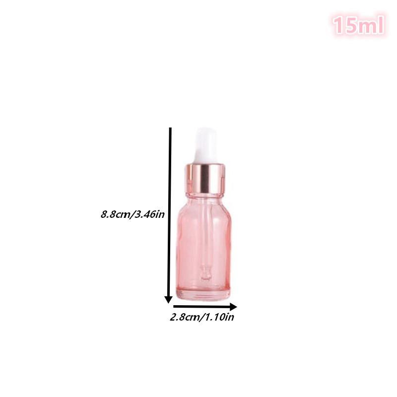 Dropper Bottles Refillable 5-100Ml Rose Gold Lid Cosmetic Container Glass Aromatherapy Liquid For Essential Massage Oil Pipette