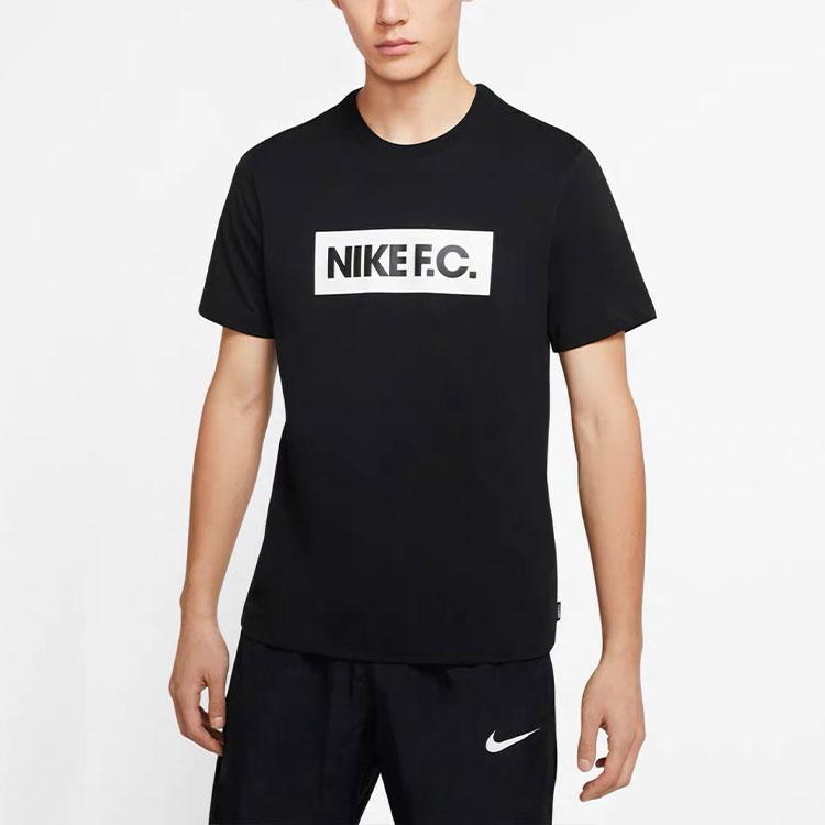 Nike Letter Print Football T-Shirt Men Tops Black CT8430-010