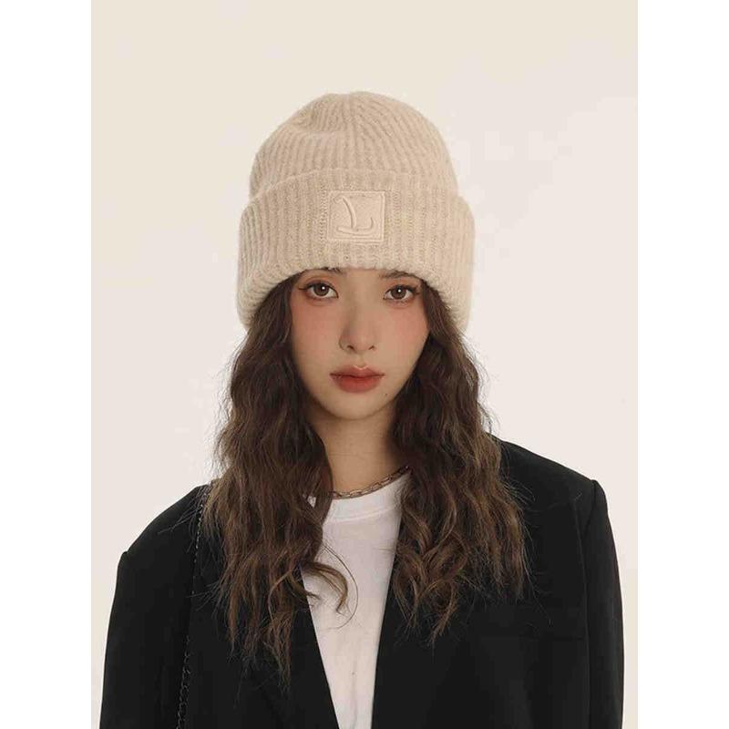 

Women s Big Head Fence Woolen Hat Autumn and Winter New Style Loose Warm Pile Cold Hat Showing Face Small Ear Protection Knit Hat Trendy One Size