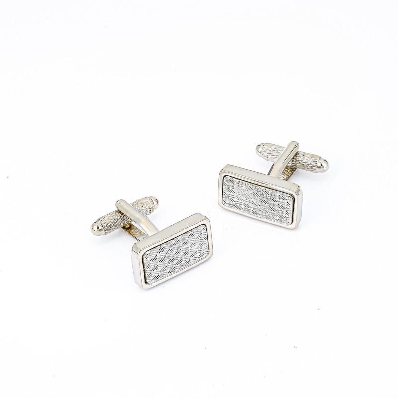 Rectangular Patch Pattern All Copper Metal Cufflinks Fashionable Men s Shirts CL-0636