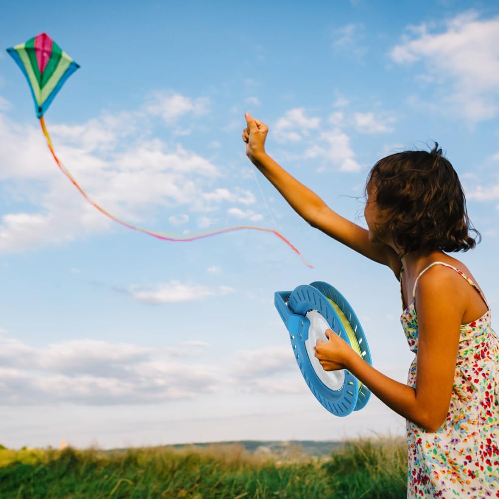 Kite Flying Reel, Kite Wheel, 18cm, with 350m Line, Kite Line Winder, Rotating Reel, Kite Flying Reel, Hand Fishing, Boat Fishing, Long-Term Use,