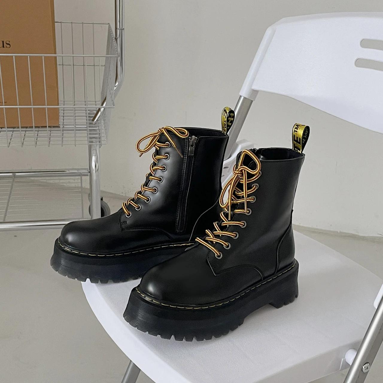 

Женские домашние ботинки мотоциклетные повседневные туфли женские кожаные минималистичные классические панк женские туфли Мэри Джейн готические ботинки на платформе женские 38