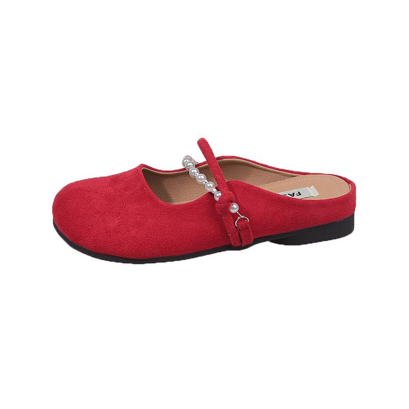 Hausschuhe Damen neue weichsohlige Oma-Schuhe im Sommer 2025, Perlen-Schleife, kleiner duftender Stil, Außenschuhe, Zehensandalen Damen
