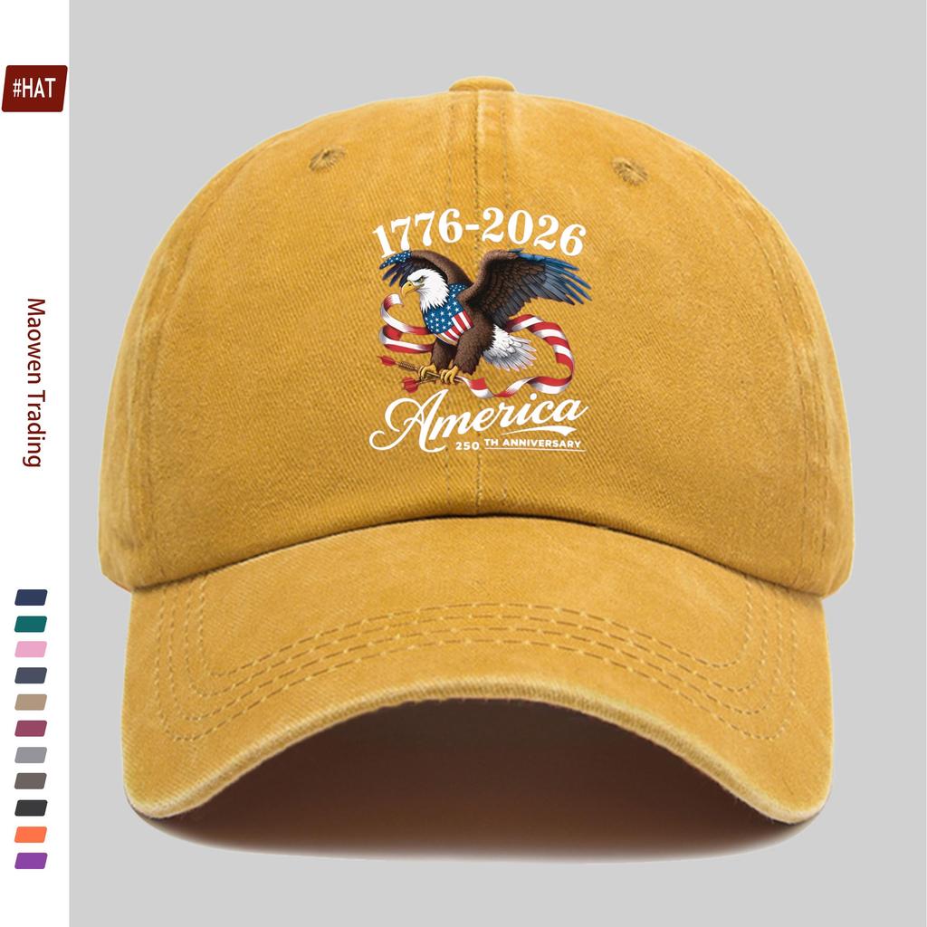 pc th Anniversary of the Founding of the United States Commemorative Eagle and Stars and Stripes Print Baseball Cap