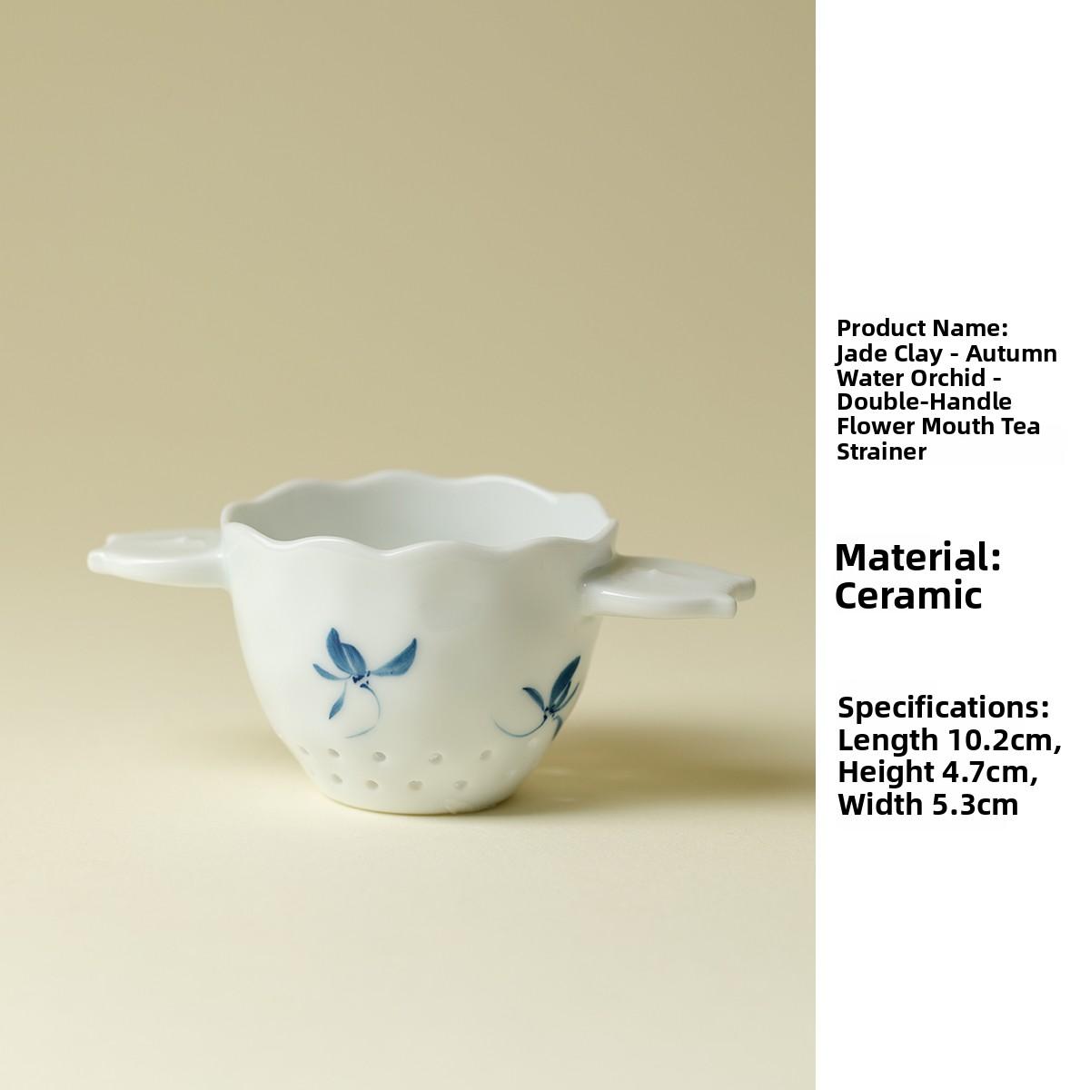 Creative Hand-Painted Ceramic Tea Strainer Orchid Rabbit Filter Tea Brewing Device Fair Cup Separation Tea Pot
