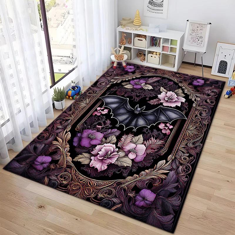 Black Cat Floral Garden Carpet Is Suitable For Living Room And Bedroom Doormats Office Balcony Decorative Carpet A11