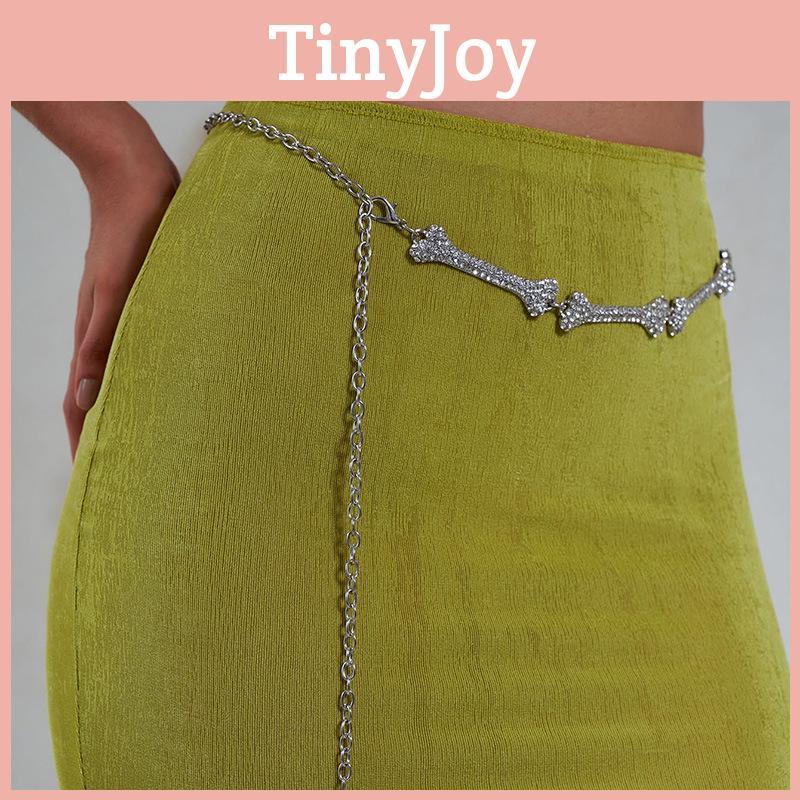 Bone Womens Metal Design Waist Chain With Rhinestone Decoration For Daily