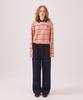 Minasu Mns Striped Cotton Collar T Shirt_Pink