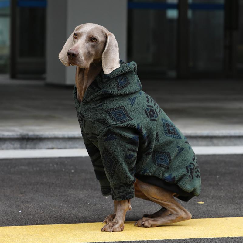 Winter Warm Dog Hoodies,Pet Hooded Pullovers For Large Breeds,Classic Christmas Printing Dogs Sweater Pajamas,For Husky Whippet