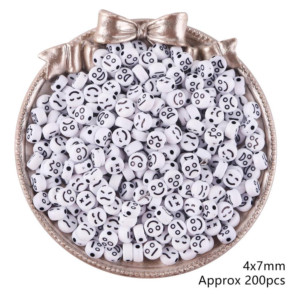 200Pcs Acrylic Flat Beads For DIY Necklace Bracelet Earrings Jewelry Making Craft Accessories